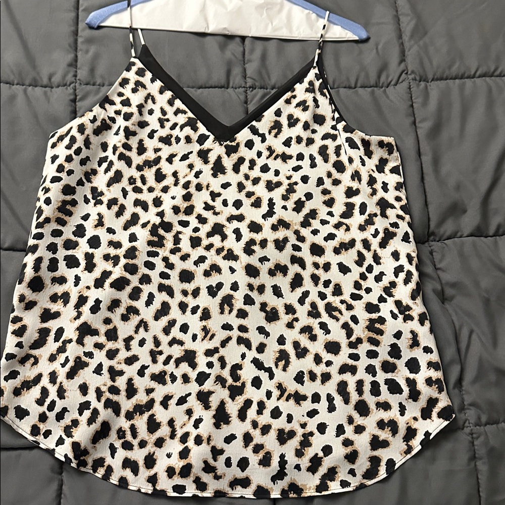 Express Black and White Leopard Print Top